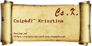 Csipkó Krisztina névjegykártya